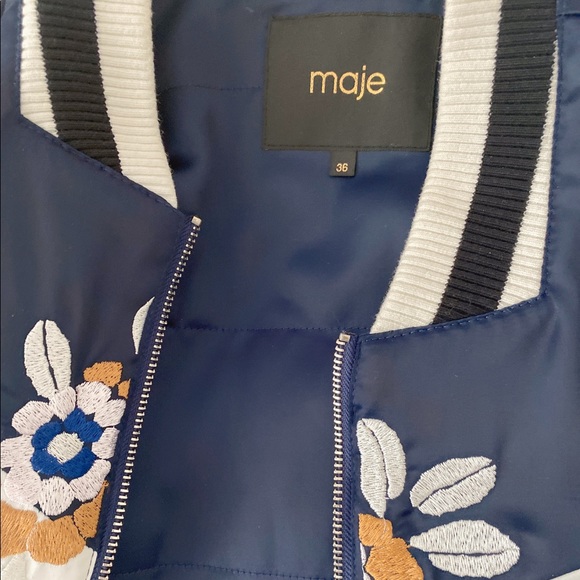 Maje Blue Bomber Jacket - Picture 5 of 5